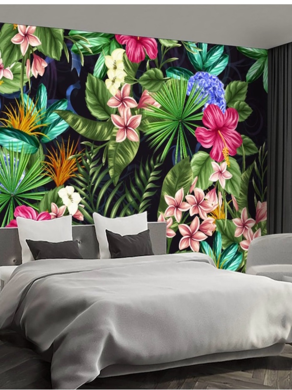 Tropical Floral Wall Mural - Vibrant Multi-Color Home Wall Decor